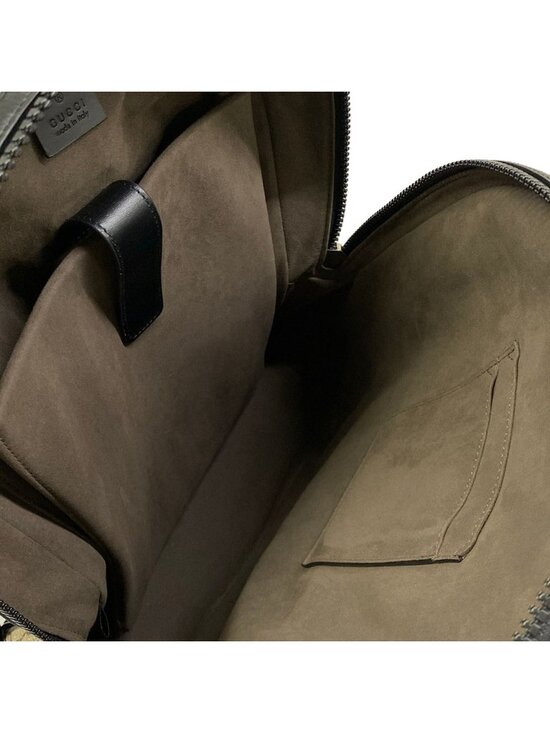 Gucci Backpack GG Supreme Beige Black Leather main image 4
